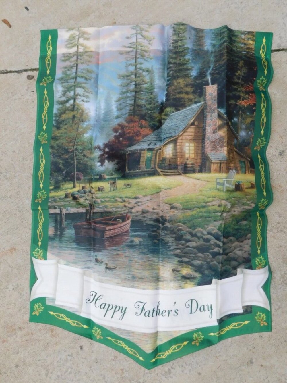 Father's Day Decorative THOMAS KINKADE 36X28 Porch Garden Flag Dad Celebrate